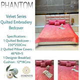 Phantom , Magenta  shade  Velvet Series Warm Quilted Bedcover -PREET001M