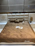 Phantom , Brown  shade  Velvet Series Warm Quilted Bedcover -PREET001BR