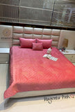 Phantom , Magenta  shade  Velvet Series Warm Quilted Bedcover -PREET001M