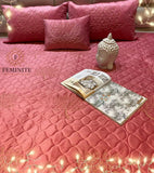 Phantom , Magenta  shade  Velvet Series Warm Quilted Bedcover -PREET001M