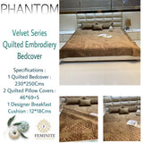 Phantom , Brown  shade  Velvet Series Warm Quilted Bedcover -PREET001BR