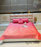 Phantom , Magenta  shade  Velvet Series Warm Quilted Bedcover -PREET001M