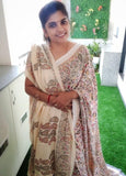 Elegant Kalamkari Design Pashmina Saree with matching Shawl for Women -GARI001PSS