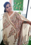Elegant Kalamkari Design Pashmina Saree with matching Shawl for Women -GARI001PSS