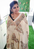 Elegant Kalamkari Design Pashmina Saree with matching Shawl for Women -GARI001PSS