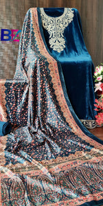 Pure Velvet Designer Salwar Suit Material with Pashmina Bottom-RIDA001VSC