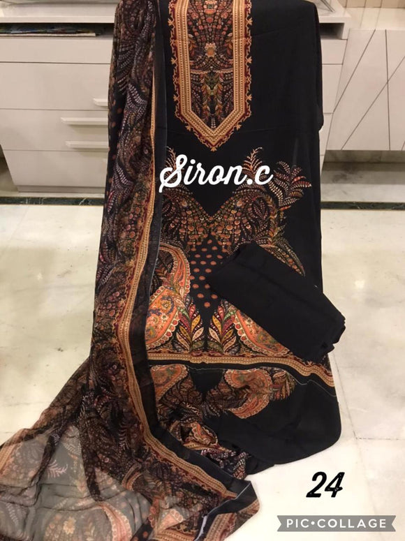 Crepe Digital Printed Salwar Suit Material with Chiffon Duppatta-RIDA001CCI