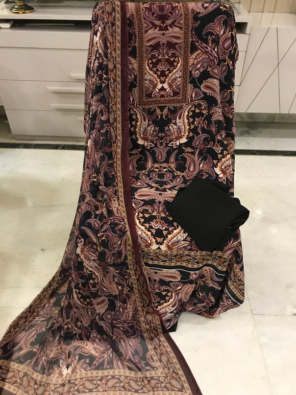 Crepe Digital Printed Salwar Suit Material with Chiffon Duppatta-RIDA001CCG