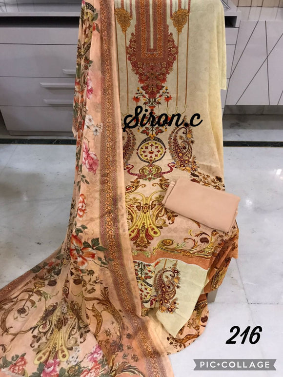 Crepe Digital Printed Salwar Suit Material with Chiffon Duppatta-RIDA001CCCB