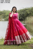 Pink and Red Colored Party Wear Gown in Organza Material-TANI001PWG