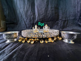 Deepika, Full set impressive German Silver washable Puja Thali-SILA001PTA
