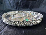 Aishwarya, full set impressive German silver washable tray with German silver washable kum kum bowls-SILA001PT