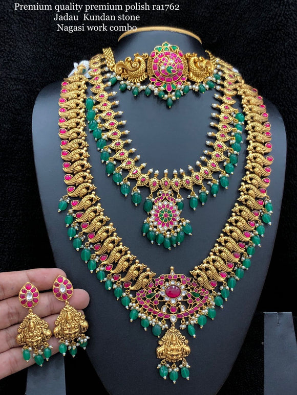 Anamika, Premium Quality Jadau Kundan Stone Nagashi Work Necklace Combo for Women-ART001NC