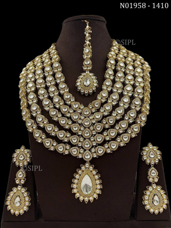 Maniprabha, Elegant Bridal Kundan Necklace Set for Women-SANDY001HNSA