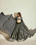 Ananya Pandey Inspired Bollywood replica Palazzo Set with Shrug-ROYAL001BR