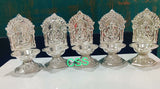 Set of 10  Pcs, Silver plated Vinayaka  Diyas -CZY001VD