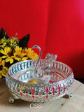 Silver plated Tray with Swan Design Spoon Set -CZY001SS