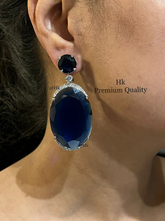 Aneeta, elegant Saphire  Blue stone Dangling earrings for women -MOE001EB
