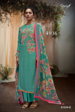 Blue Shade ,Artha Premium Pure Pashmina Salwar Suit Material for women -OB001PSSB