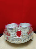 Anandi , elegant German silver Tray with big size Bowls-CZY001BT