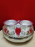 Anandi , elegant German silver Tray with big size Bowls-CZY001BT