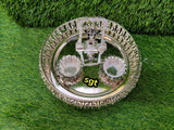 German silver washable tray with pure silver coated Balaji idol with antique Kum Kum bowls-SREE001BC