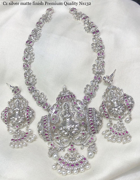 Anamika, elegant  Silver finish premium quality necklace set  for women -SAYD001SNF