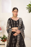 Amrutha, Black shade Wedding Special Lehenga Choli for Women -OM001LCBL