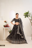 Amrutha, Black shade Wedding Special Lehenga Choli for Women -OM001LCBL