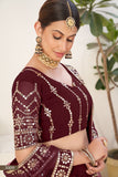 Amrutha, Maroon  shade Wedding Special Lehenga Choli for Women -OM001LCM
