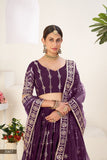 Amrutha, Purple shade Wedding Special Lehenga Choli for Women -OM001LCP