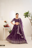 Amrutha, Purple shade Wedding Special Lehenga Choli for Women -OM001LCP
