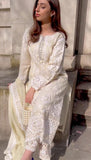 Elegant Cream Georgette Salwar Suit Material for Women -RIDAGSS