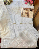 Elegant Cream Georgette Salwar Suit Material for Women -RIDAGSS