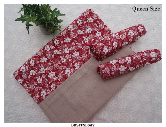  Elegant  Design Cotton Queen Size  Bed sheet with 2 Pillow Covers-KIA001CBG