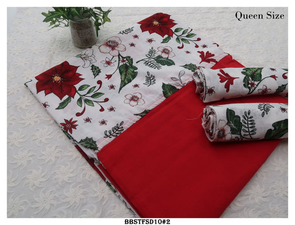 Christmas Special Elegant  Design Cotton Queen Size  Bed sheet with 2 Pillow Covers-KIA001CBD