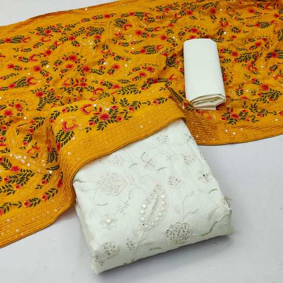 Buy Women's Woven Jacquard Banarasi Cotton Silk Blend Salwar Suit Dress  Material with Dupatta (Rama) Online at Best Prices in India - JioMart.