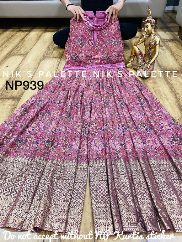 Premium Goergette kalamkari jumpsuit with  lining -RIDA001JS