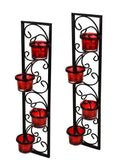 Hosley Set of 2 Wall Hanging Tealight Candle Holder Metal Wall Sconce)-GRIH001MS