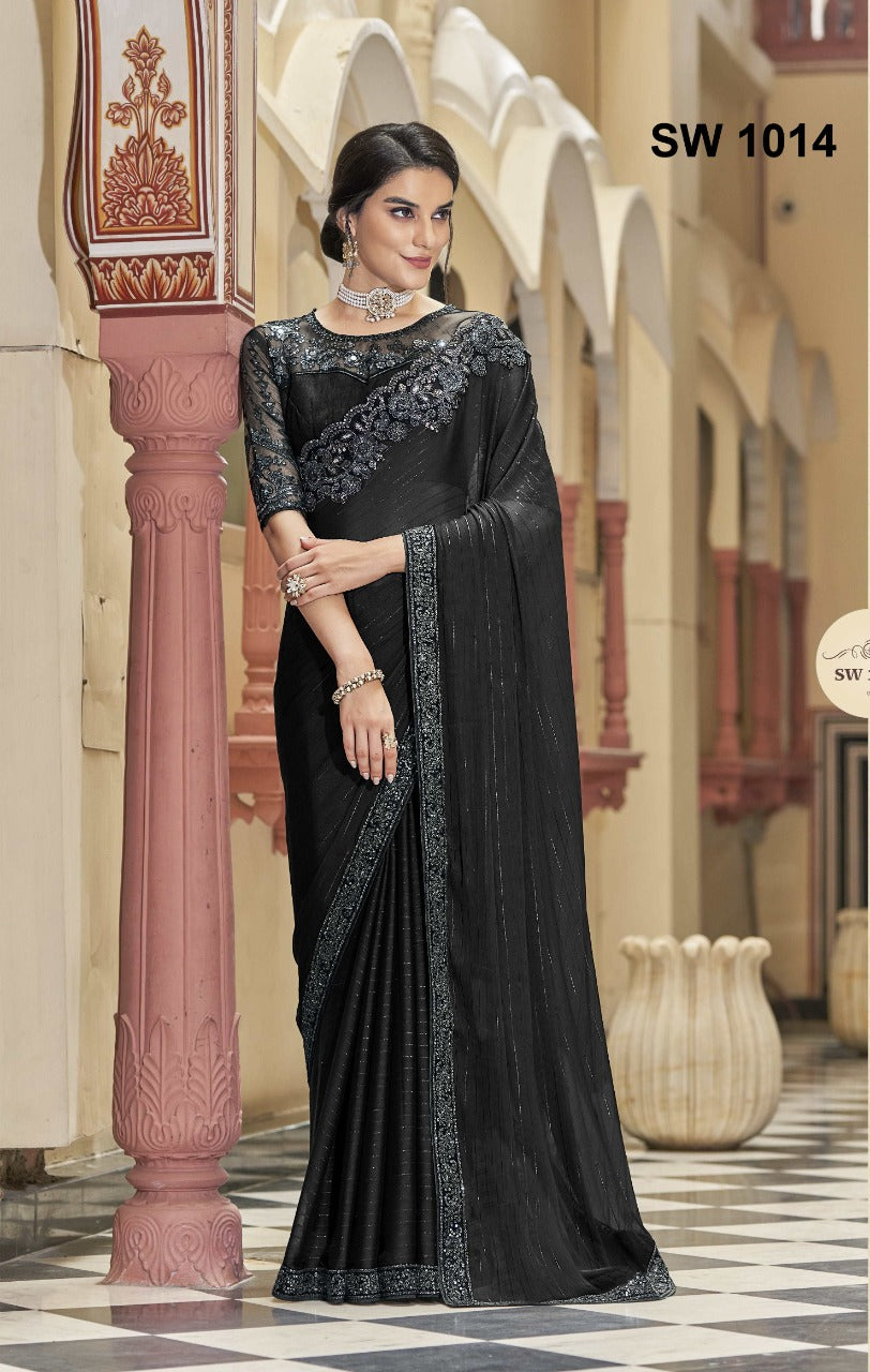 Update more than 186 black saree look for girl