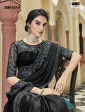 Black shade Designer Fancy Silk Saree for Women-GARIM001H
