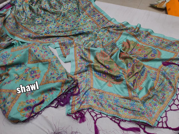 Elegant Pashmina Saree with matching shawl  for women -GARIM001SSA