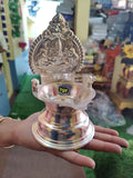 Kamakshi, German silver washable Gajalakshmi kamashi diya-SINI001GL