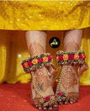 Deepika , Stunning  Bride flaunting  Haldi customised floral jewellery-DEEPI001FJA