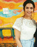 New Festival wear Cotton Schiffli Top with Imported Palazzo with adjustable belt -DP001BR