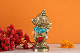 Basuri Baby Ganesha in Brass with stone work-POSH001BG