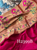 Elegant Paithani Silk Saree with Kalamkari Design and Muniya Border -GARI001PSKB