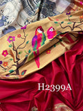 Elegant Paithani Silk Saree with Kalamkari Design and Muniya Border -GARI001PSKA