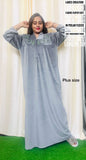 Lares  Creation Free Size Velvet Nighty For Women-IQFA001NW