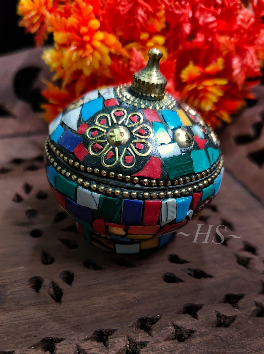 Sindoor Box /Sindoor Dabbi in Tibetan pattern-JC001SBTC – www.soosi.co.in